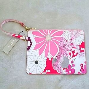 Chico's Women's Floral Zip Up Wristlet Clutch Purse Multicolor Floral Travel